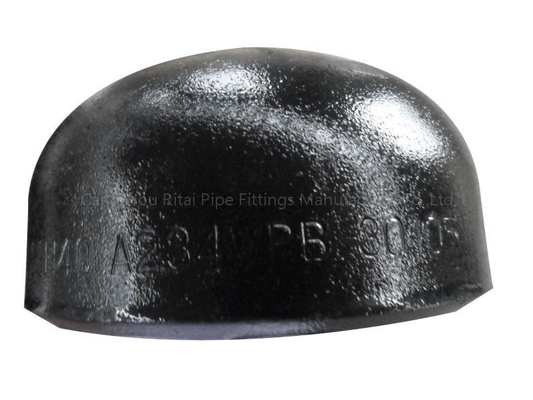 ASTM B16.25 B16.9 A234 GR.WPB ब्लैक पाइप फिटिंग कैप ASME SCH40 3.68mm 3.91mm