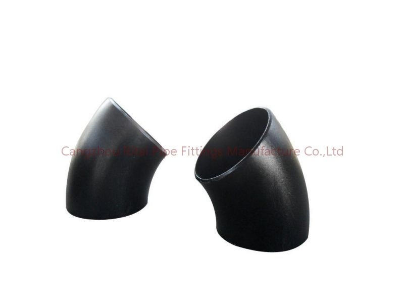 ASTM B16.9 वेल्डेड पाइप फिटिंग BW A234 WPB, 45 डिग्री शॉर्ट रेडियस एल्बो